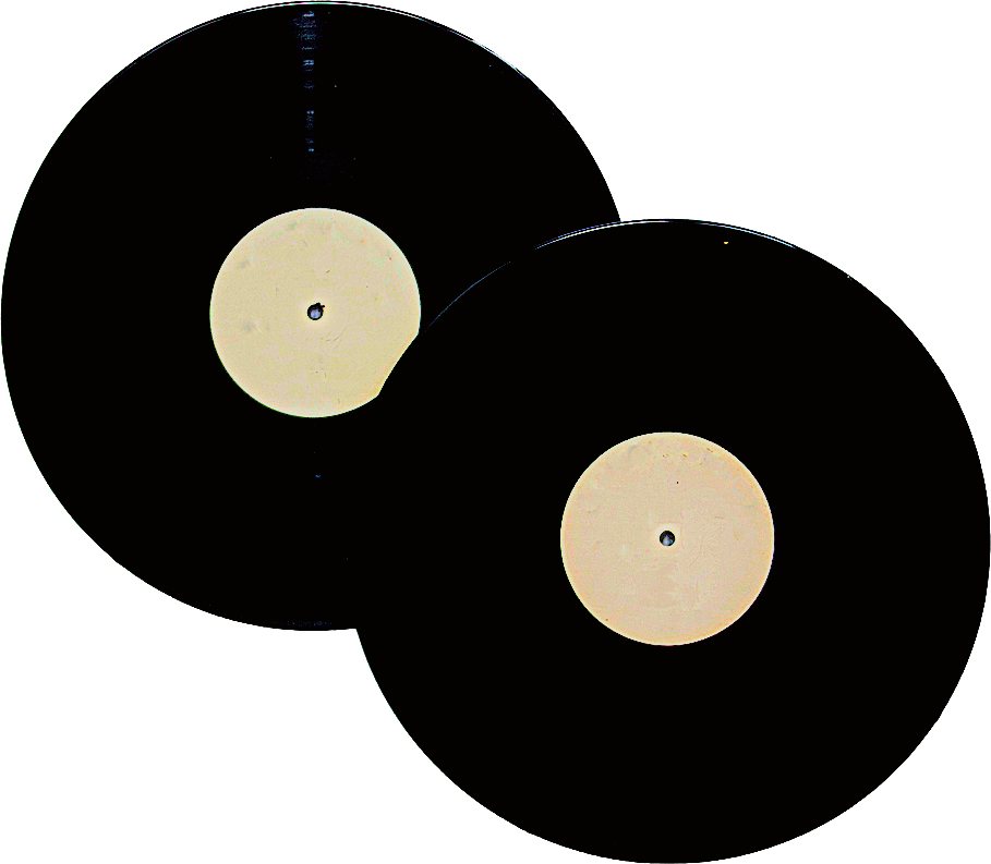 Two Vintage Vinyl Cutout